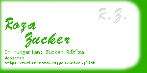 roza zucker business card